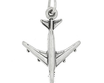 Sterling Silver Passenger Airplane Charm -with Options