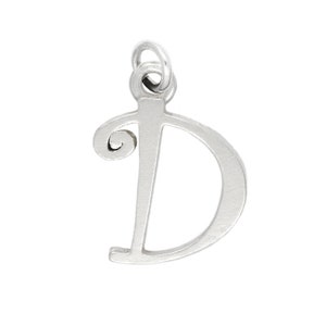 May include: A silver charm in the shape of the letter D. The letter is stylized with a decorative flourish at the top.