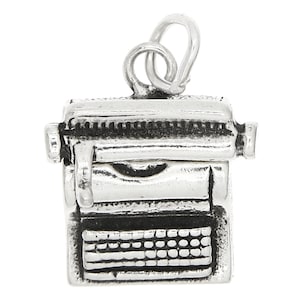 Typewriter Old fashion Sterling Silver Charm (Hollow back ) -with Options