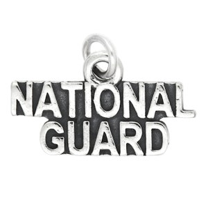 National Guard Sterling Silver Charm (flat) with Options