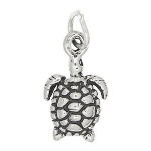 Tiny Turtle Sterling Silver Charm (One Sided Charm)