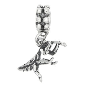 Sterling Silver Praying Mantis Charm with Options Dangle Bead
