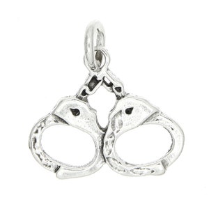 Police Handcuffs Sterling Silver Charm Pendant -with Options