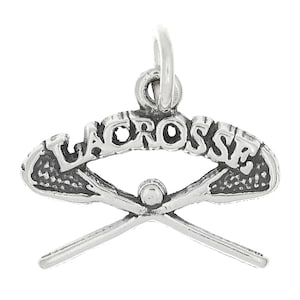Pair of Lacrosse Sticks Sterling Silver Charm