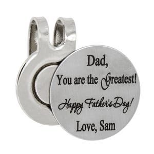Father&#39;s Day Golf Marker LGU Personalized Golf Ball Marker, Pocket Token, Golf Hat Clip with Magnetic Coin