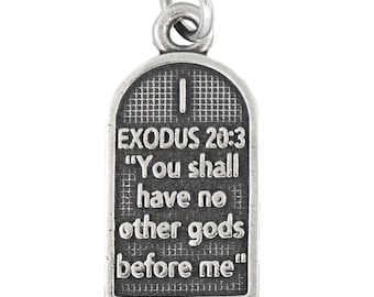 Ten Commandments Charm Sterling Silver (with Options)