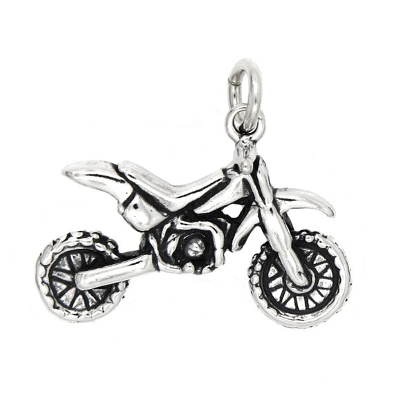 Dirt Bike Motorcycle Charm Sterling Silver Dirt Bike Motorcycle Charm Sterling Silver