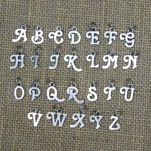 Alphabet Letters Initials A-Z Sterling Silver Charm Please Choose one