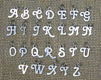 Alphabet Letters Initials A-Z Sterling Silver Charm Please Choose one
