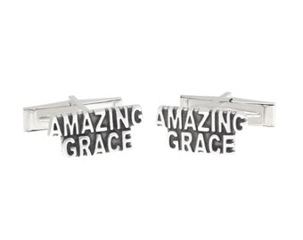 Sterling Silver Amazing Grace Cuff Links Cufflink