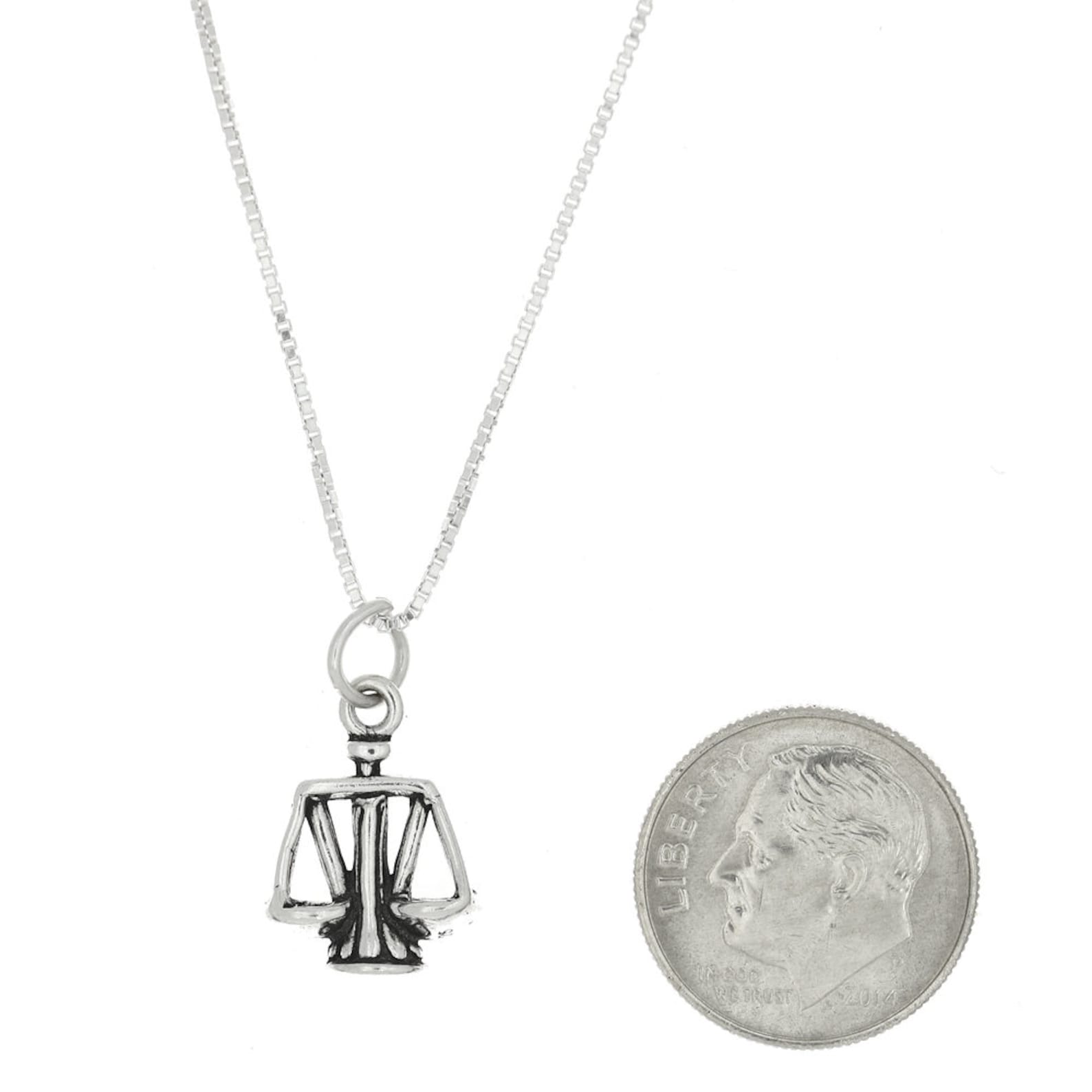 Sterling Silver Scales of Justice Charm Pendant 3D Charm Etsy