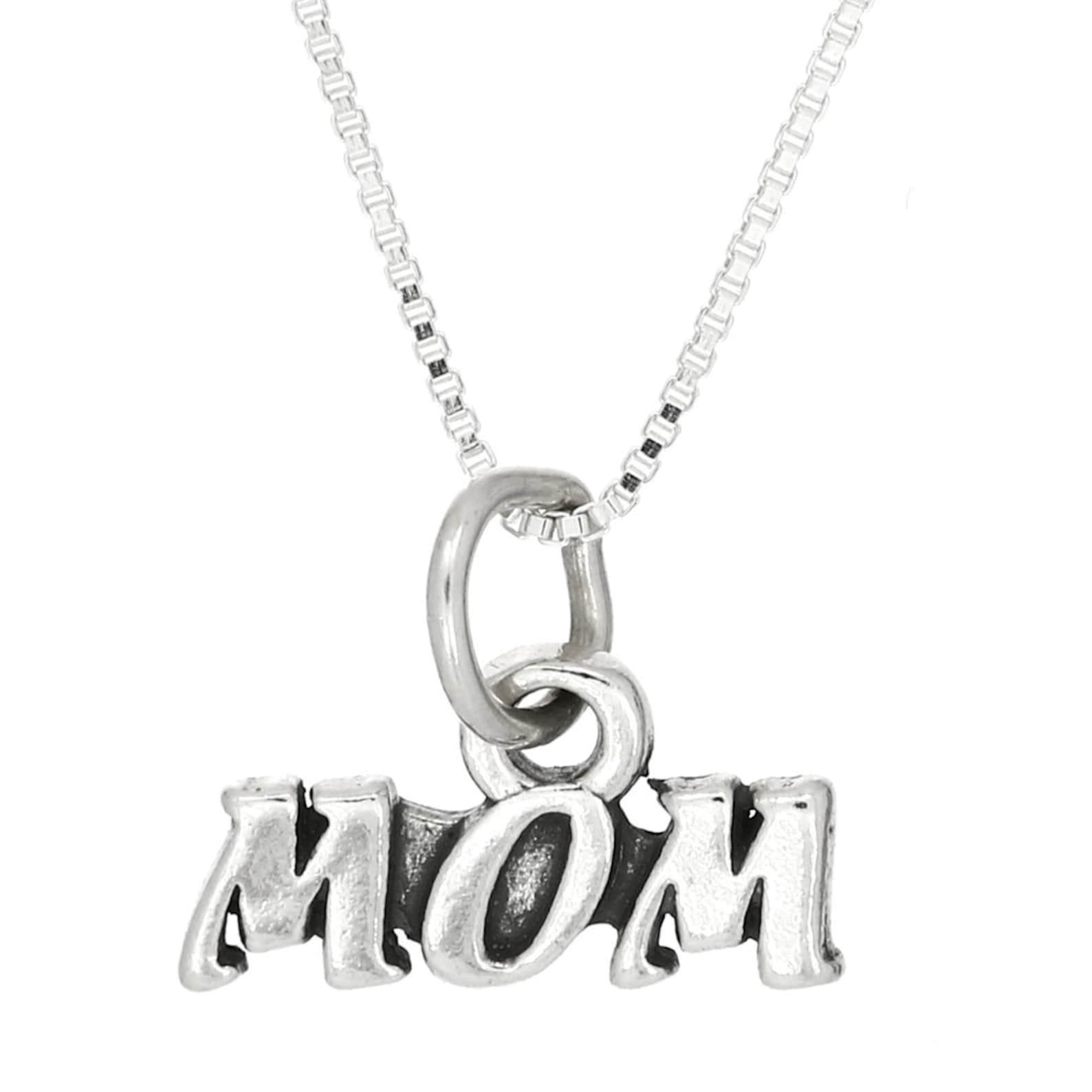 Sterling Silver Mom Charm Pendant One Sided Charm with Etsy