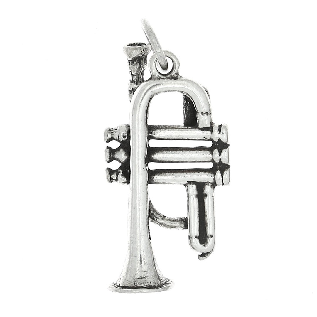 Sterling Silver Large Trumpet or Mellophone Charm 3D Etsy