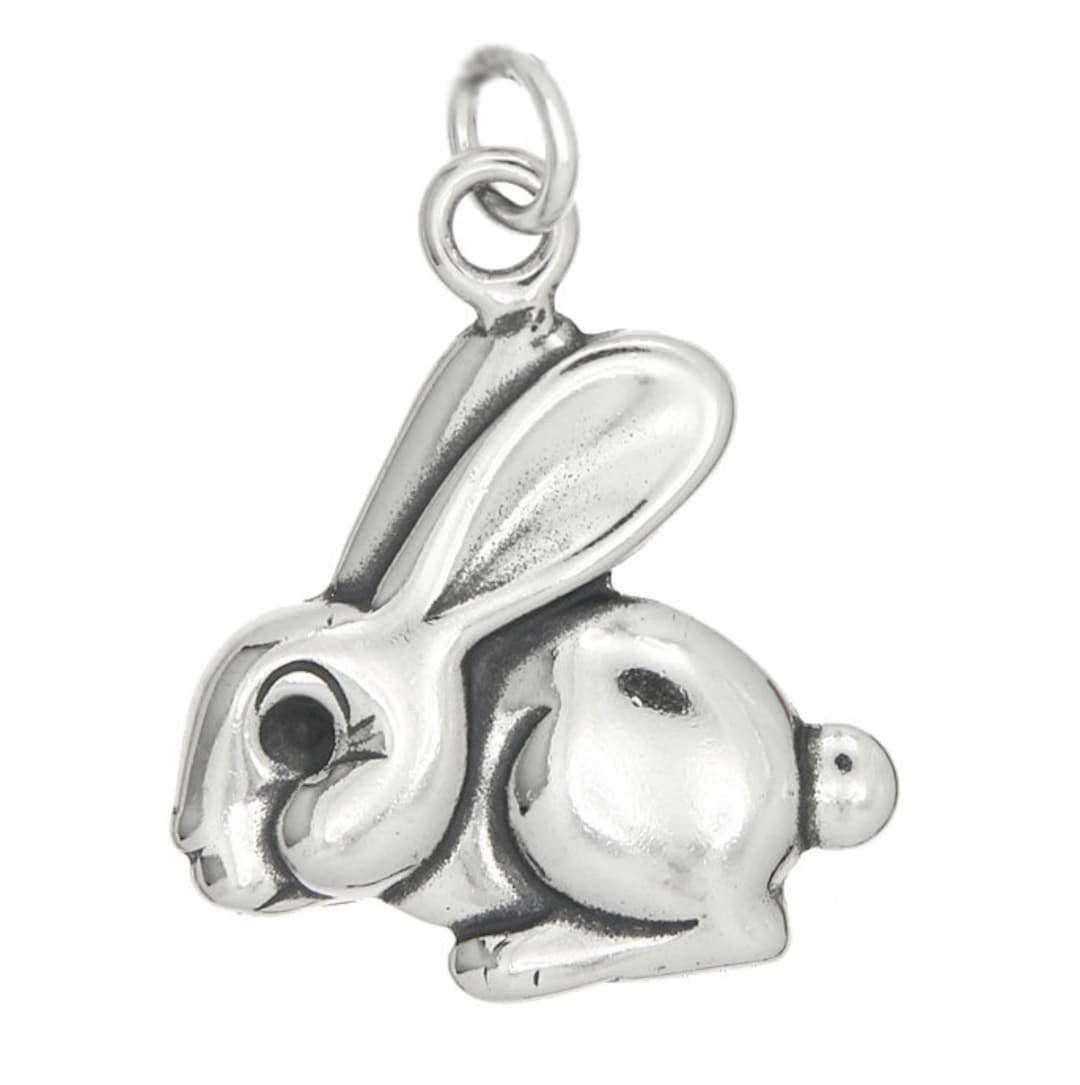 Breloque Lapin Plat En Argent Massif - Jewellerybox - Réf. AB-9034 - Neuf Avec étiquettes