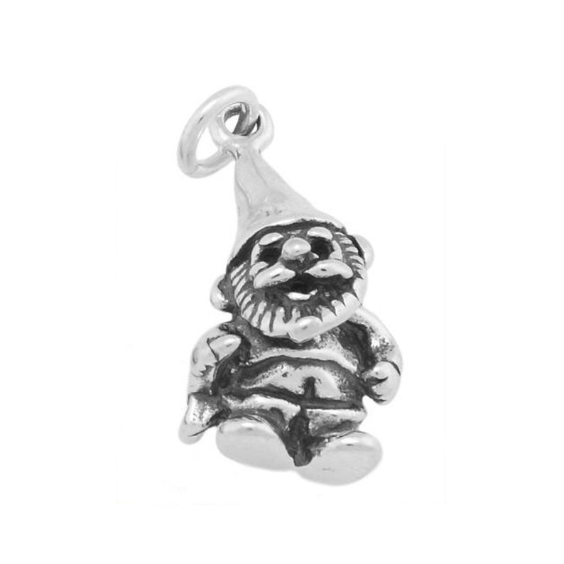 Sterling Silver Small Garden Lawn Gnome Charm 3D Charm image 1