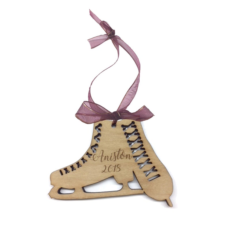 Custom Made Wood Monogram Personalized Figure Skates Figure Etsy