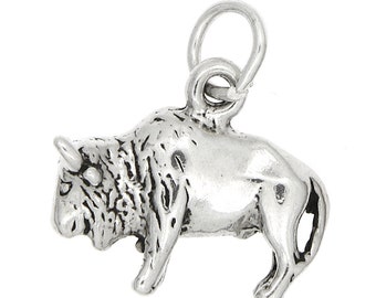 Water Buffalo Bison Sterling Silver Charm  -with Options