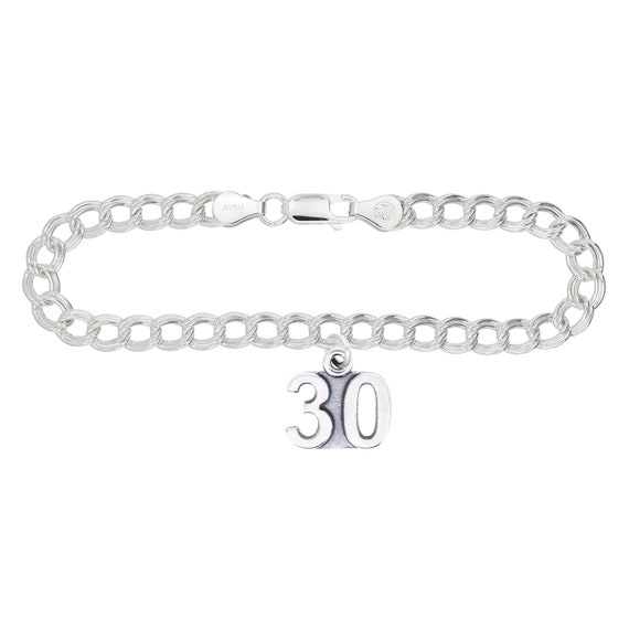 Number Thirty 30 Charm Sterling Silver Number Thirty 30 Charm Sterling Silver