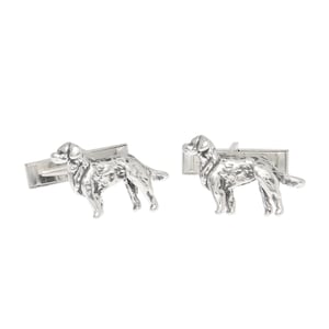 Golden Retriever Dog Cuff Links Sterling Silver Cufflinks