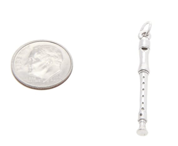 Sterling silver hot sale flute charm