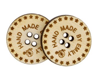 Personalized Wood Buttons: Custom Engraved Logo, Knitting Buttons