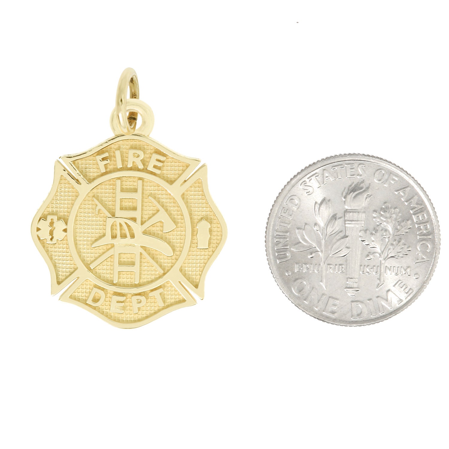Gold firefighter maltese cross pendant discount