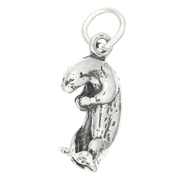 Sterling Silver Sea Otter Charm (3D Charm) -with Options