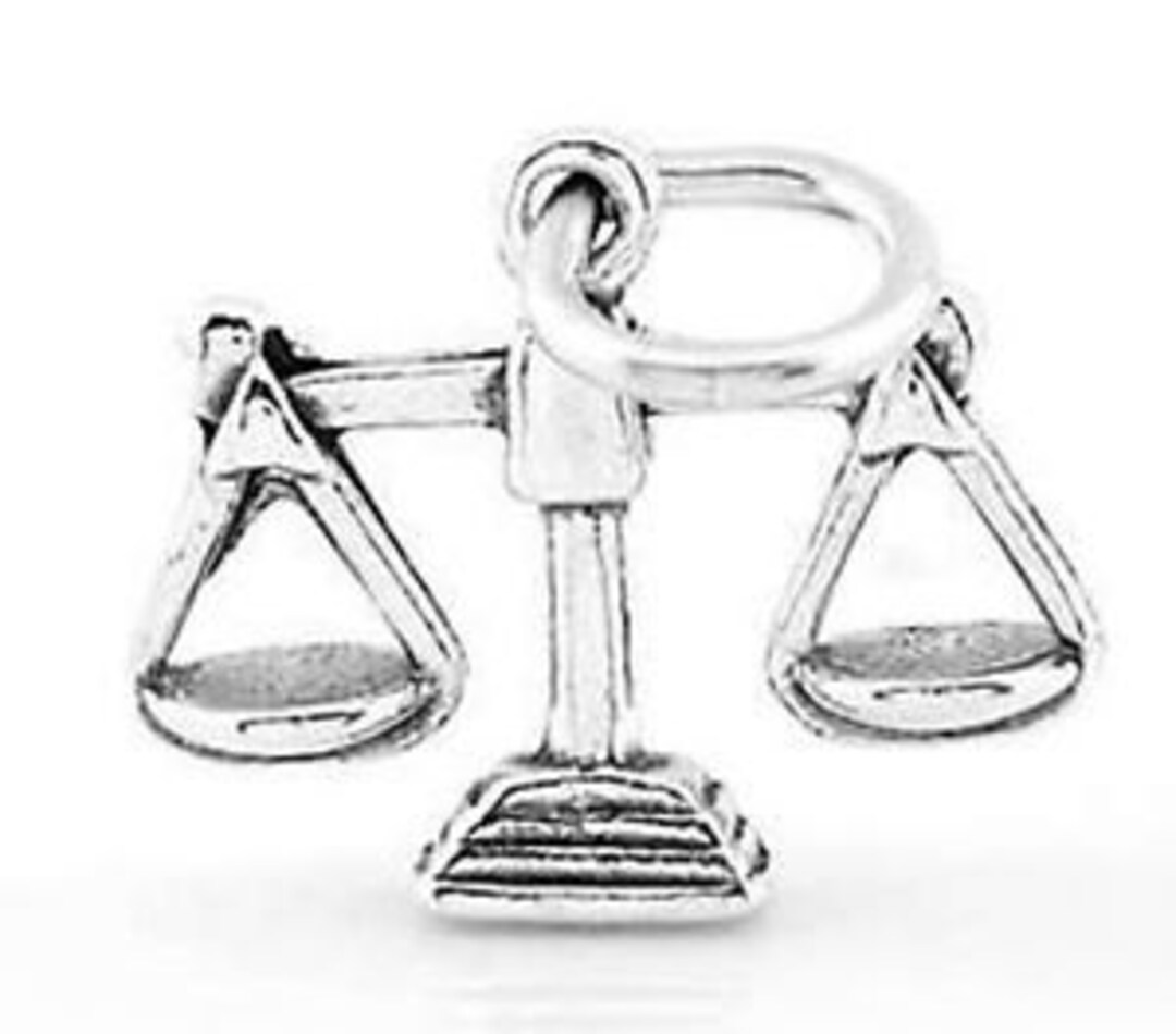 Sterling Silver Law Scales of Justice Charm Pendant 3D Charm Etsy