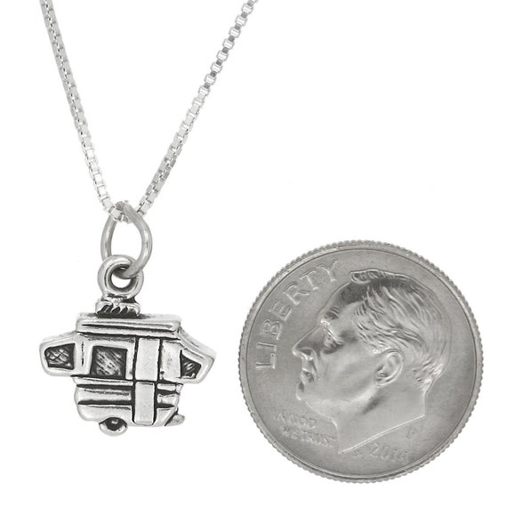 Small Pop up Camper RV Motor Home Sterling Silver 3d Charm -with