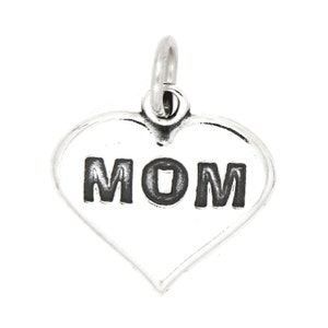 Mother heart Sterling Silver Charm with options