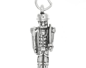 Christmas Nutcracker Soldier Sterling Silver 3D Charm