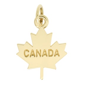 Canada Maple Leaf 14Kt Yellow Gold Polished Charm Pendant