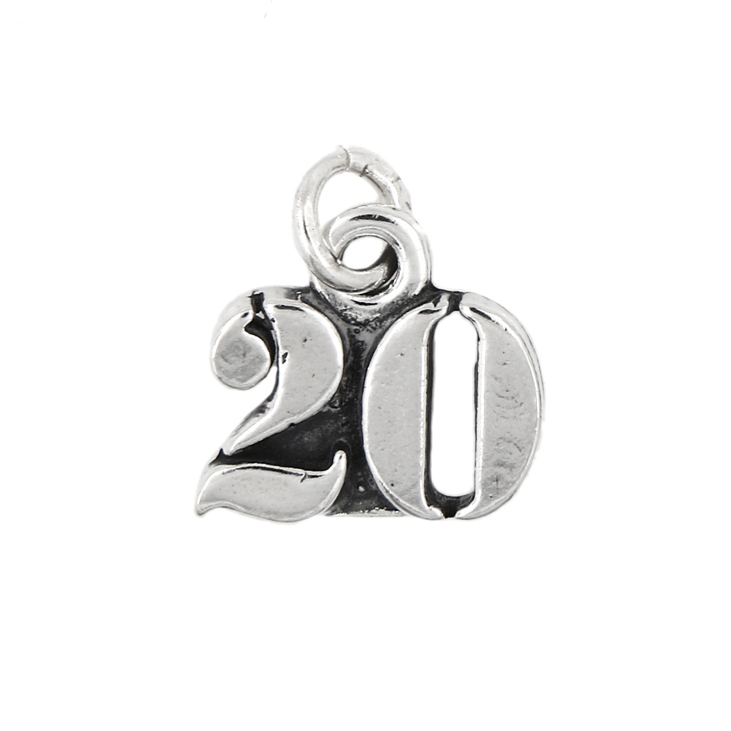 BULK 20 Number 100 Silver Tone Charms SC5731 