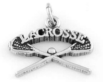 Sterling Silver Pair of Lacrosse Sticks Charm