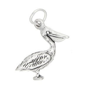 Pelican Sterling Silver 3d Charm -with Options