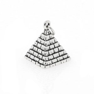 Egyptian Pyramid Sterling Silver Travel 3d Charm with options