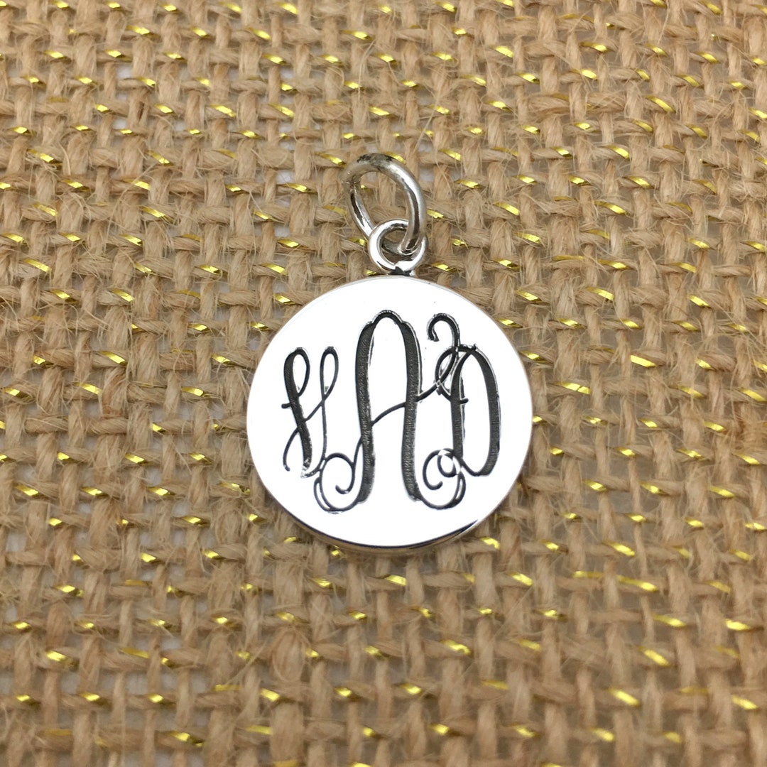 Sterling Silver Personalized Monogrammed Round Engraved Disc Pendant ...