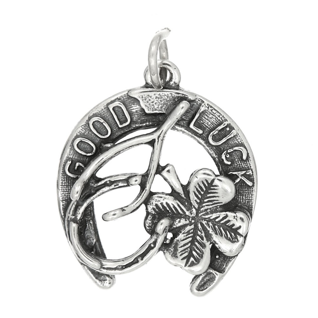 Sterling Silver Good Luck Charm or Pendant with Options Etsy