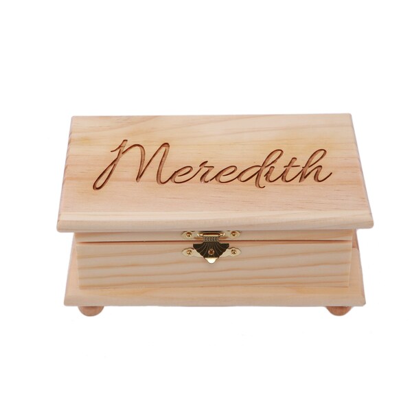 Monogrammed Personalized Custom Wood Box Keepsake Box- Ships in 1-3 Business Days