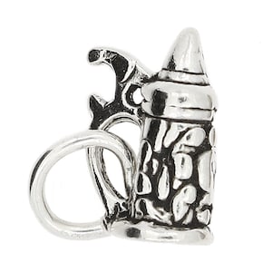 Tiny Beer stein Sterling Silver Small German Style Mug 3D Charm  -with Options