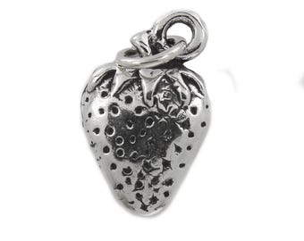Fruit of the Spirit Strawberry Faithfulness Sterling Silver Charm with Options