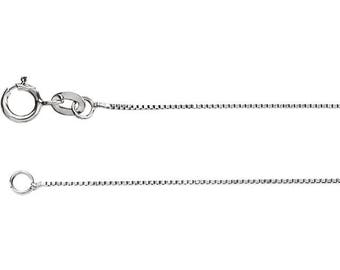 Sterling Silver 0.8mm Box Chain Necklace
