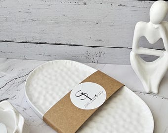 Set di decorazioni per la casa minimalista – Scultura astratta di donna e vassoio portacandele / Set moderno Deko Figur Tablett Kerzenhalter Geschenk