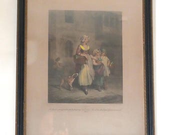 Vintage Framed Victorian Print by L. Schiavonetti Circa 1790-1810