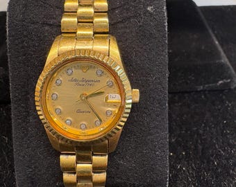 Vintage Jules Jurgensen Gold Tone Ladies Quartz Wristwatch