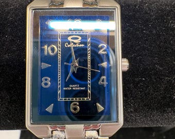 Vintage Q Collection Men's Rectangular Quartz Wristwatch