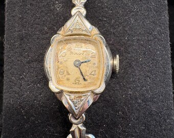 Mid-Century Art Deco Ladies Bulova Cocktail Watch