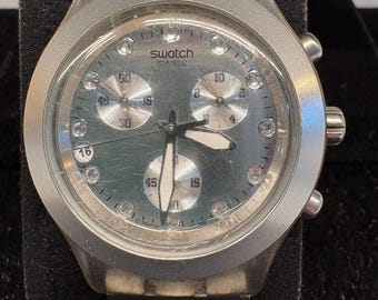 Vintage Swatch Irony Diaphane Full Blooded Chronograph Wristwatch