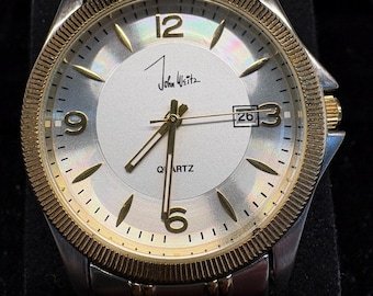 Vintage Herren John Weitz Signature Series zweifarbige Quarzarmbanduhr