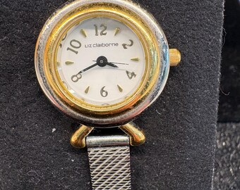 Vintage Liz Claiborne Ladies Quartz Fashion Watch Two-Tone Silver and Gold